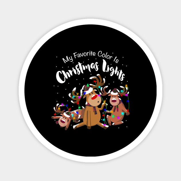 My Favorite Color Is Christmas Lights Motif Magnet by Shirtglueck